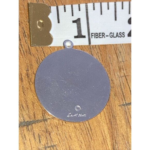 Horse Pendant Polished Pewter Resin Equestrian Jewelry Artisan Signed Y2K VTG - Picture 6 of 7